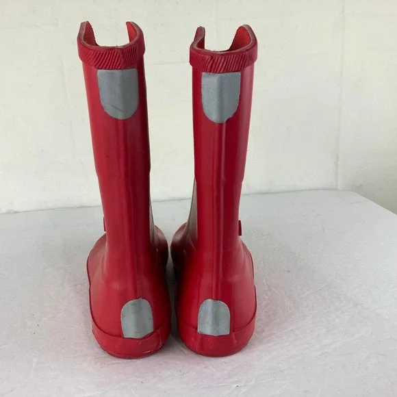 Hunter for Target Rain Boots Boys Girls Sz 3 Red Pull On Tall Waterproof - Picture 5 of 6